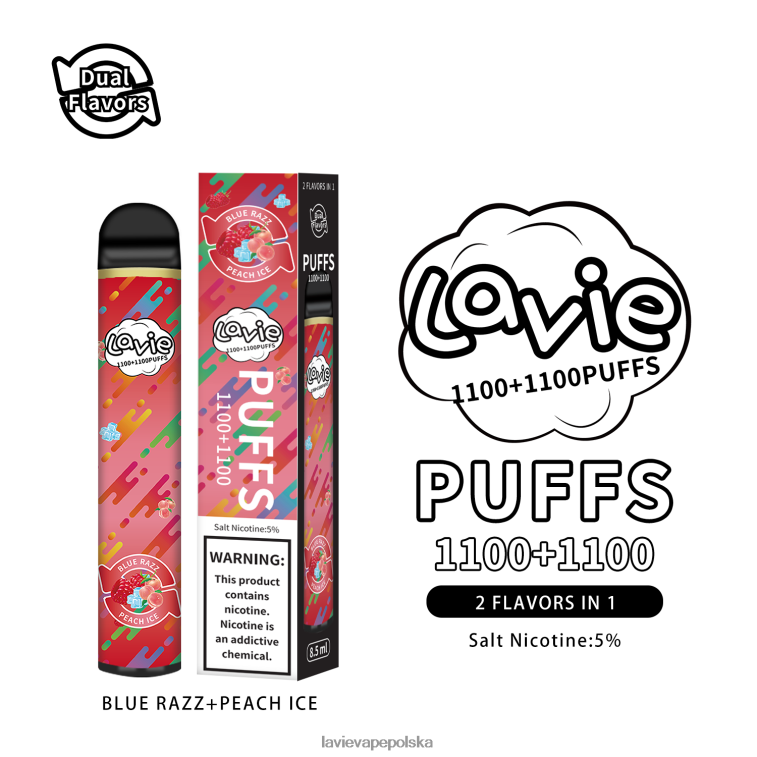 Lavie Puffs 6228N2298 LAVIE BAR Switch 2200 zaciągnięć niebieski razz/brzoskwiniowy lód