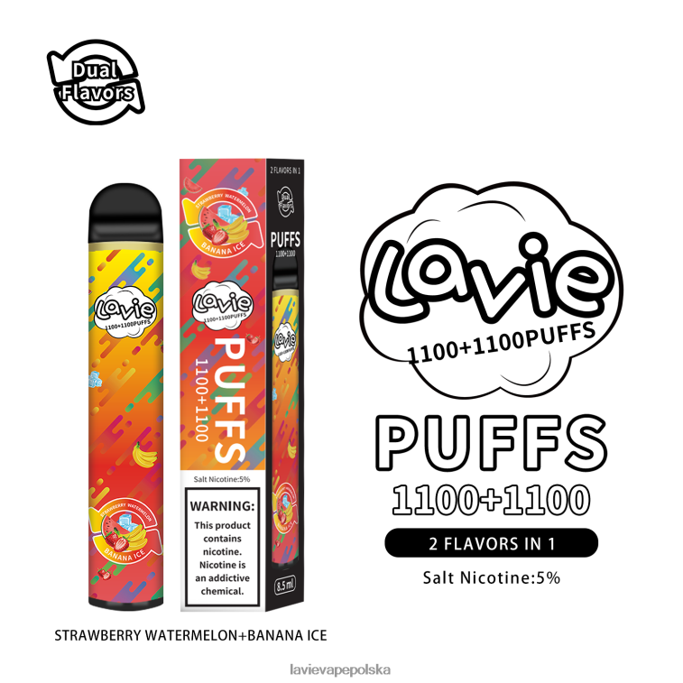 Lavie Vape Polska 6228N2295 LAVIE BAR Switch 2200 zaciągnięć lód arbuzowo-truskawkowy/bananowy