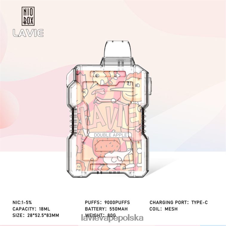 Lavie Vape Price 6228N2195 LAVIE NIO BOX 9000 zaciągnięć podwójne jabłko